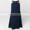 Top quality dark blue cotton blue color girls soft denim long skirt