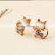 Lovely rhinestone opal stud earring,cute cat design earrings for women jewelry