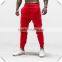 Classic Red Tapered Jogger Pants Light Grey Mens Joggers Soft Cotton Fleece Sweatpants Fitness & Gym Wear