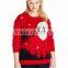 Women Red Sweater Reindeer Sled Silhouette Pattern Christmas Ugly Sweater