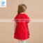 Girls Red Color Party Dress Kids Short Sleeve Woolen Frock With Boutique Lace Designs For Girl