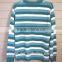 100% cotton mens blue stripe sweater with round neck