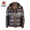 AD6508 men rib stand collar hooded shiny padded jacket