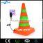 orange High Vis reflective led light traffic cone