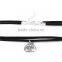 Velvet Suede Double Layer Halloween Choker Necklace Antique Silver Black Pumpkin 33.5cm Long