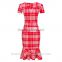 Ladies's Fashion Silk Cotton Bordered Printed Lined Slim Casual Wear Dresses SD34