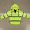 work yellow safety jacket with reflective stripes