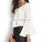 CHEFON Off the shoulder white free patterns of blouses ladies