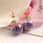 Rhinestones Gold Candy Earrings Shambhala Ball Transparent Stud Earrings