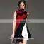 Ladies' sleeveless new fashion dress 2016 contrasting color dress