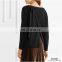 Ladies Black Tie-back ribbed cashmere blend sweater