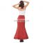 Belle Poque Women Vintage Retro Victorian Style Ruffled Jacquard Fishtail Mermaid Long Red Maxi Skirt BP000204-2