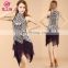 New arrival embroidery sequins tassel latin dance dress L-7076#