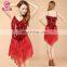 Sexy American competition performance sequins tassel latin dress wear L-7089#