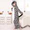 Zebra Cartoon Flannel Conjoined Polyester Pajamas