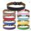 Plain Color Genuine Leather Dog Collar Real Cow Leather Pet Leash Pet Supplies