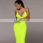 Lady V Neck Sexy Bodycon Party Backless Dress Spaghetti Strap Long Summer Dresses for Women