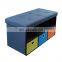 Modern design wholesale china supplier soft storage box foot stool foldable pattern ottoman drawer