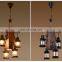 China wholesale rustic hanging pendant lamp iron and wood ceiling lamp