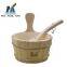 Good Quality sauna accessories Foot bath Wooden Pail with wooden scoop for sauna room