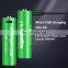 Most Competitive Price 1.5V 3400mWh USB Rechargeable Batteries Lithium Battery with led light