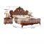 American Oka Solid Wood Bedroom Bed Classic Design Royal Leather Double Bed