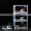 Giant Magnetic Simple Assemble  Custom Shoe Box Transparent Black Platic Shoe Display Box Storage For Men