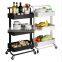 Practical 3 Layers Metal Color Storage Rack Hotel Room Carrito De Cocina Household Bathroom Kitchen Trolley with Wheel