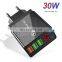 Universal Wall Portable Adapter Eu Us Uk Plug High Quality Usb Plug Travel Adapter 4 Usb Qc 3.0 Wall Charger