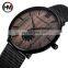 Hannah Martin 1002 Vintage Men Quartz Wrist Watch с деревянной циферблатом, роскошные мужские западные стальные часы из китайского сплава нержавеющей стали
