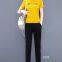 Monisa female sports leisure colors suit with short sleeves and long trousers in summer