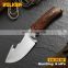 Outdoor camping multi-purpose fixed blade knife, color wooden handle with rope cutter function, high hardness chopping stainless