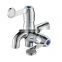 Rapsel Brass Double Handle Two Way Polish and Chrome Finish Wall Mounted Bibcock