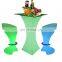 Nightclub Table and Stools /PE Light Up Led Chair for Restaurant Pub Nightclub Used, Glowing Bar Table and Stools