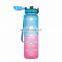 Customized 1000ML Gradient Colorful Sport Plastic Drinkware