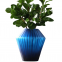 Factory Wholesale Hand Blown Blue Colored Glass Shaped Table Decoration Glass Flower Vase
