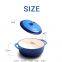 Enameled Cast Iron Round Dutch Oven With Lid and Dual Handles, Heavy-Duty & Small, 5L, Blue
