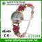 FT1391 Fashion quartz leather alloy chain bracelet watch for girls new design