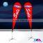 custom made polyester printed outdoor advertising flying beach feather flag