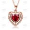 Pretty Heart Shape red zircon Jewelery Necklace Pendant