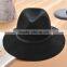 Black fedora hat / shaped hat / trilby hat for girls