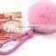 imitate rabbit hair POM POM ball Pendant knit leather keychain