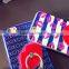 2016 red lip design blue light ring stand case for iphone 6 6s 4.7