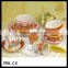 ceramic plate 16pcs Handle Printed dinnerware set