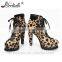 OEM ODM 12cm suede material women booty lace up platform high heel sexy booties