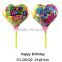 2016Hot Sale heart shaped love bears foil balloon cup stick shaped helium balloon for wedding party decoration
