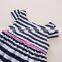 New design kid cotton girls dresses small children skirt black strip girl casual dress