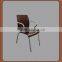 Durable hardwood coffee shop chair with chromed metal leg HE-527