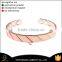 2016 Hot Sale Fashion Metal Cuff Bracelet Bangle Engraved Jewelry Magnetic Energy Engravable Copper Bracelet Bangle