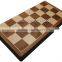 Modern Folding 3 in 1 Inlaid Wood Chess Set in WALNUT with Backgammon and Checkers